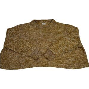 COTTON ON Oversized Cropped Sweater Yellow Heathered Ribbed Juniors Large Crop